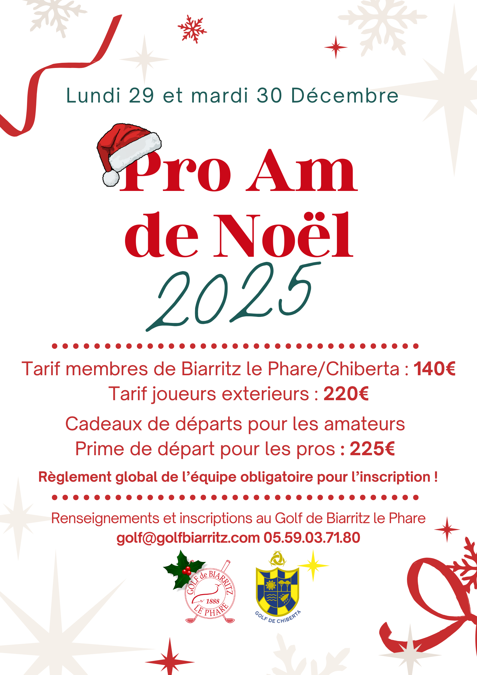 Ouverture des inscriptions - Pro Am de Noël 2025